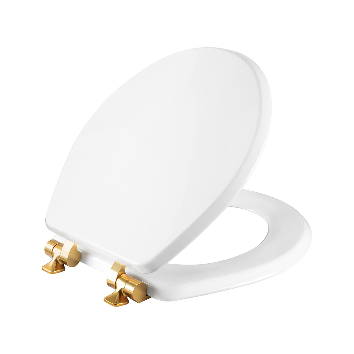 Mayfair Bennett Toilet Seat with Brushed Gold Hinges