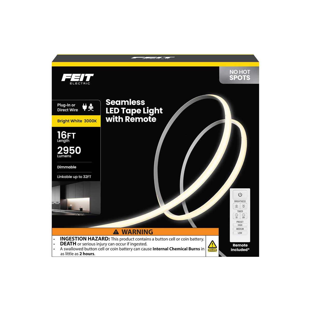 Feit Electric Under Cabinet LED Seamless Tape Lights 